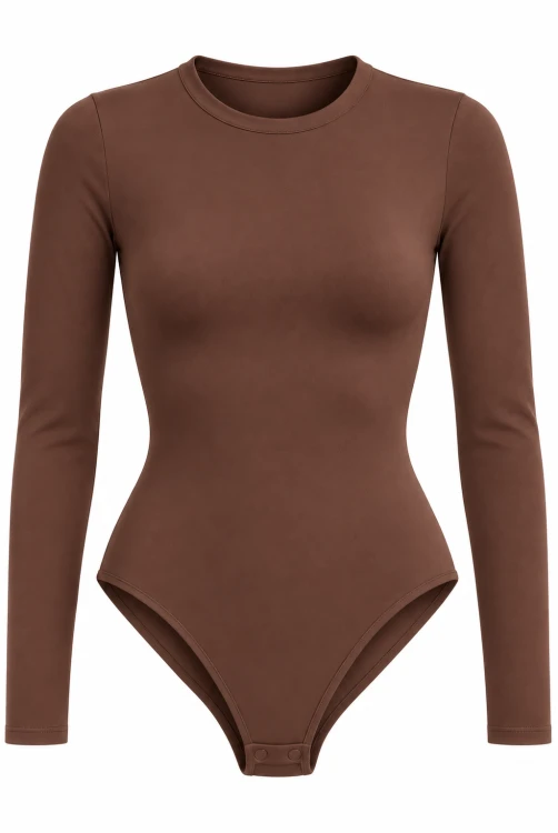 Chocolate brown long-sleeve bodysuit.png