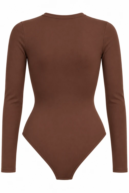 Chocolate brown bodysuit, rear view.png