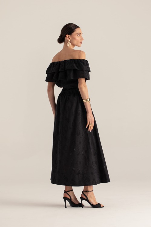 Spódnica Ella czarna – widok z tylu– styl premium – ANA atelier