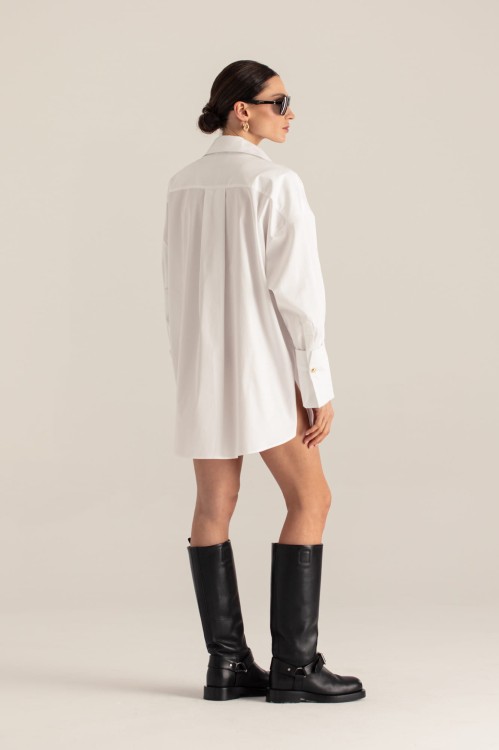 Koszula Noemie biała – widok z tylu – styl boho premium – ANA atelier