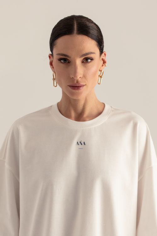 T-shirt bellen black - przod - ANA atelier